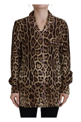 Leopardmönstrad Långärmad Blus