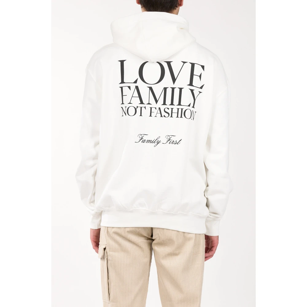 Family First Katoenen hoodie met voorprint White Heren