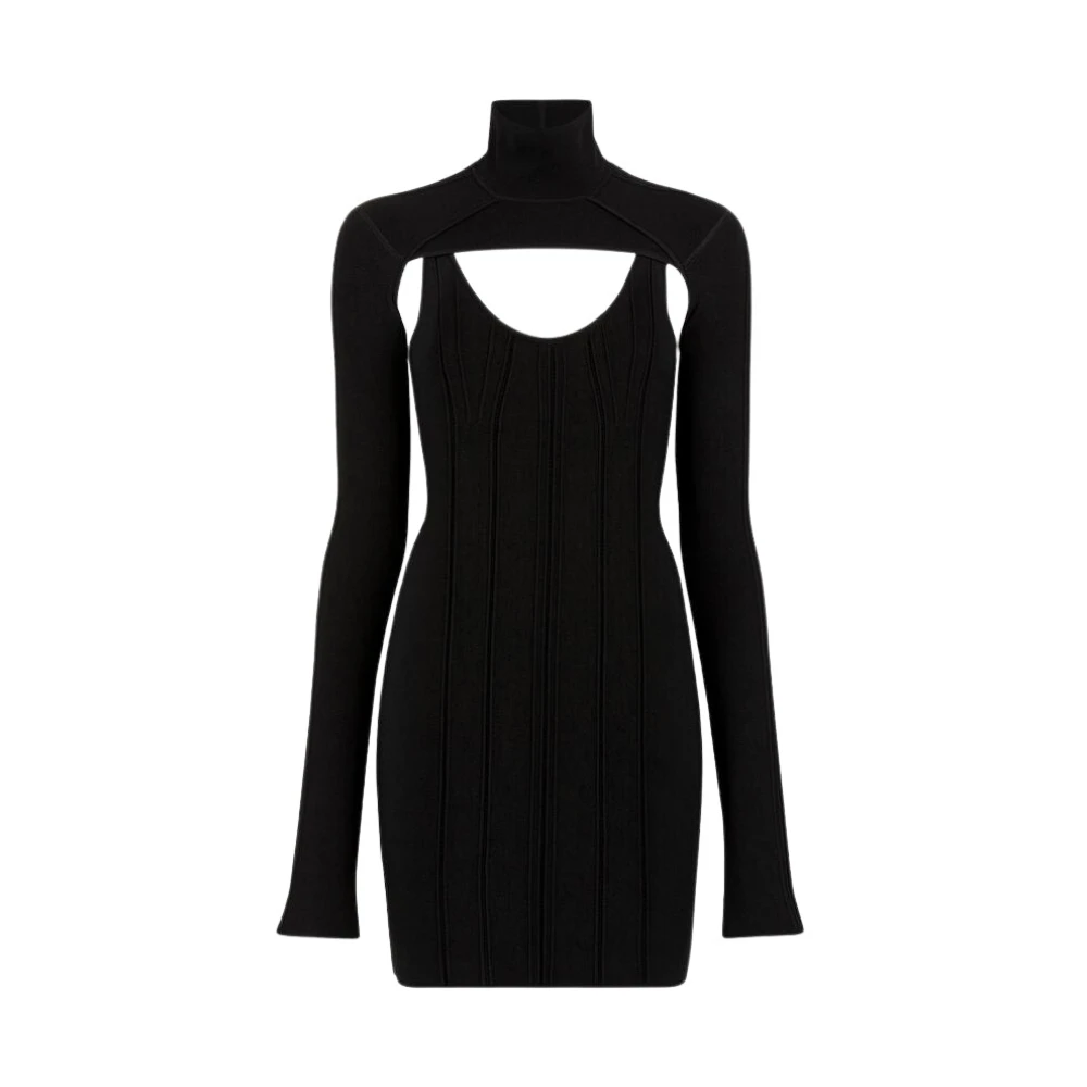 Roberto Cavalli Scoop Neck Bodycon Mini Dress Black Dames