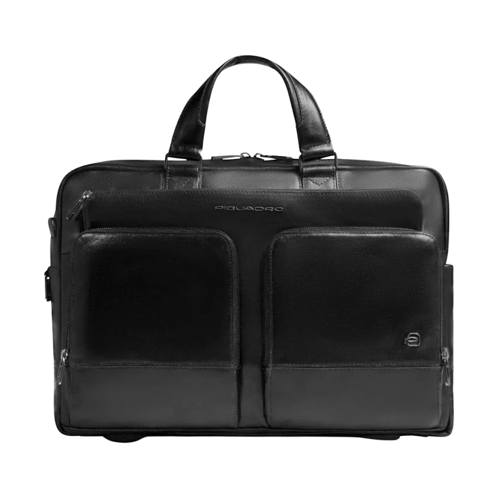Piquadro Herren Schwarz Personalisierbare Laptoptasche 15.6