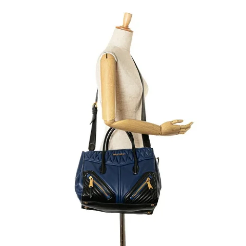 Miu Pre-owned Leather handbags Blue Dames