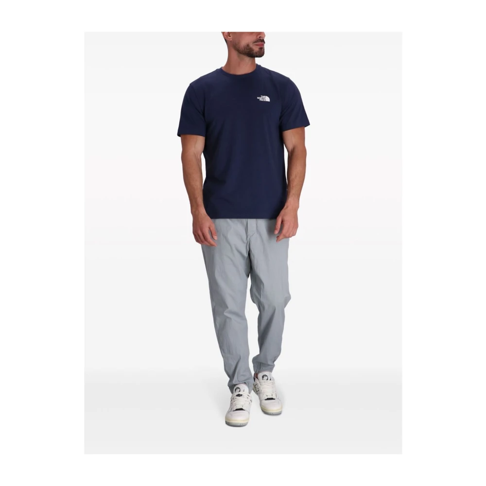 The North Face Blauw Logo Print Crew Neck T-shirt Blue Heren