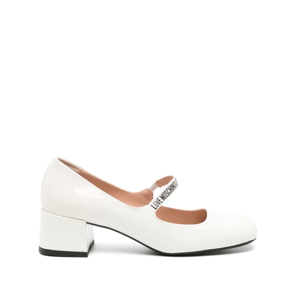 Witte discount pumps leer