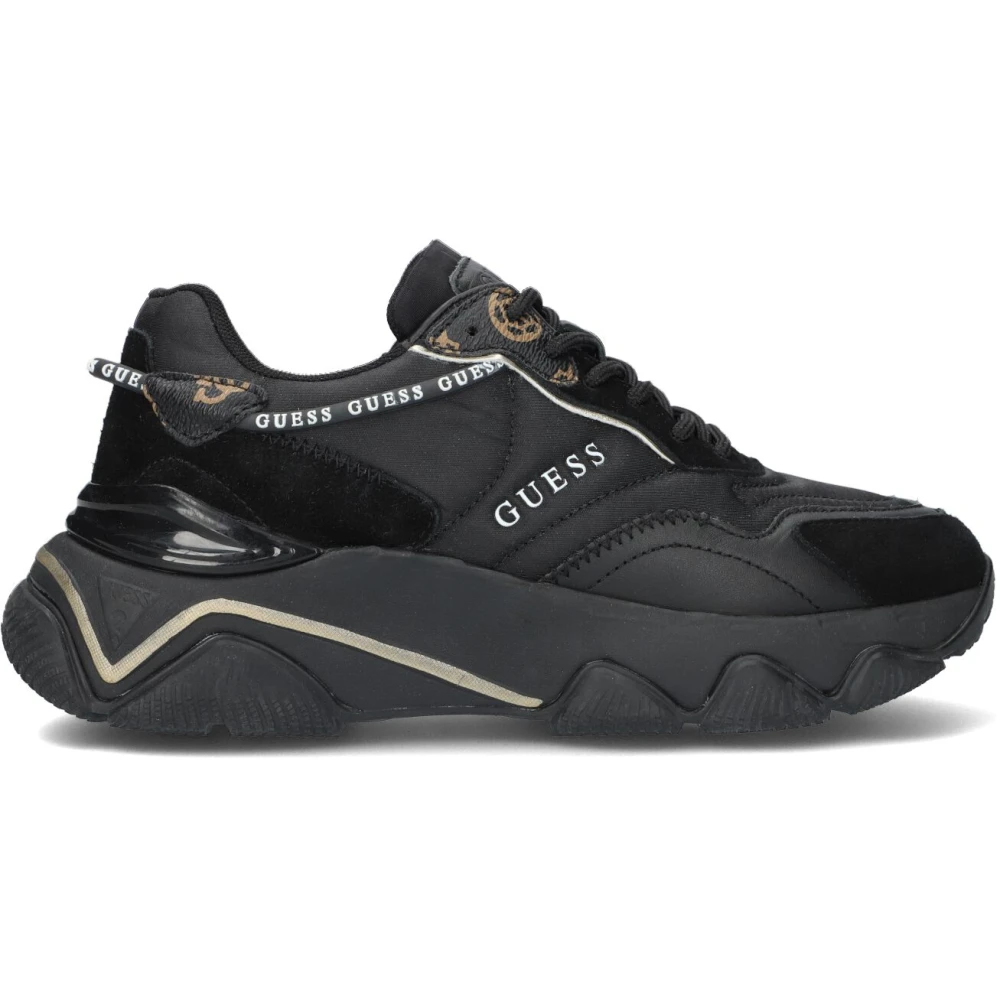 Guess Black Sneakers, Female, 4 Uk, Textile Low-Top Trainers Micola