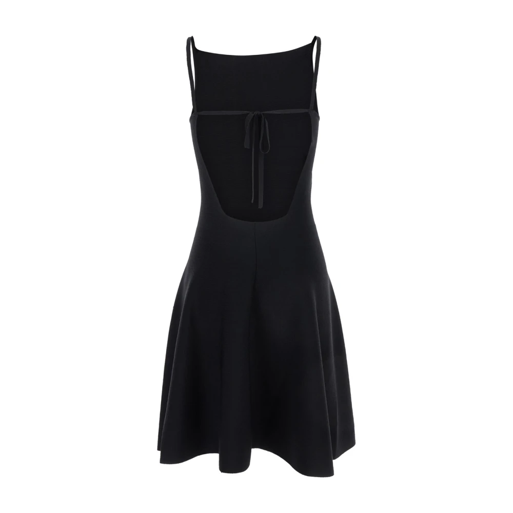 Semicouture Zwarte Gebreide Mouwloze Jurk Black Dames