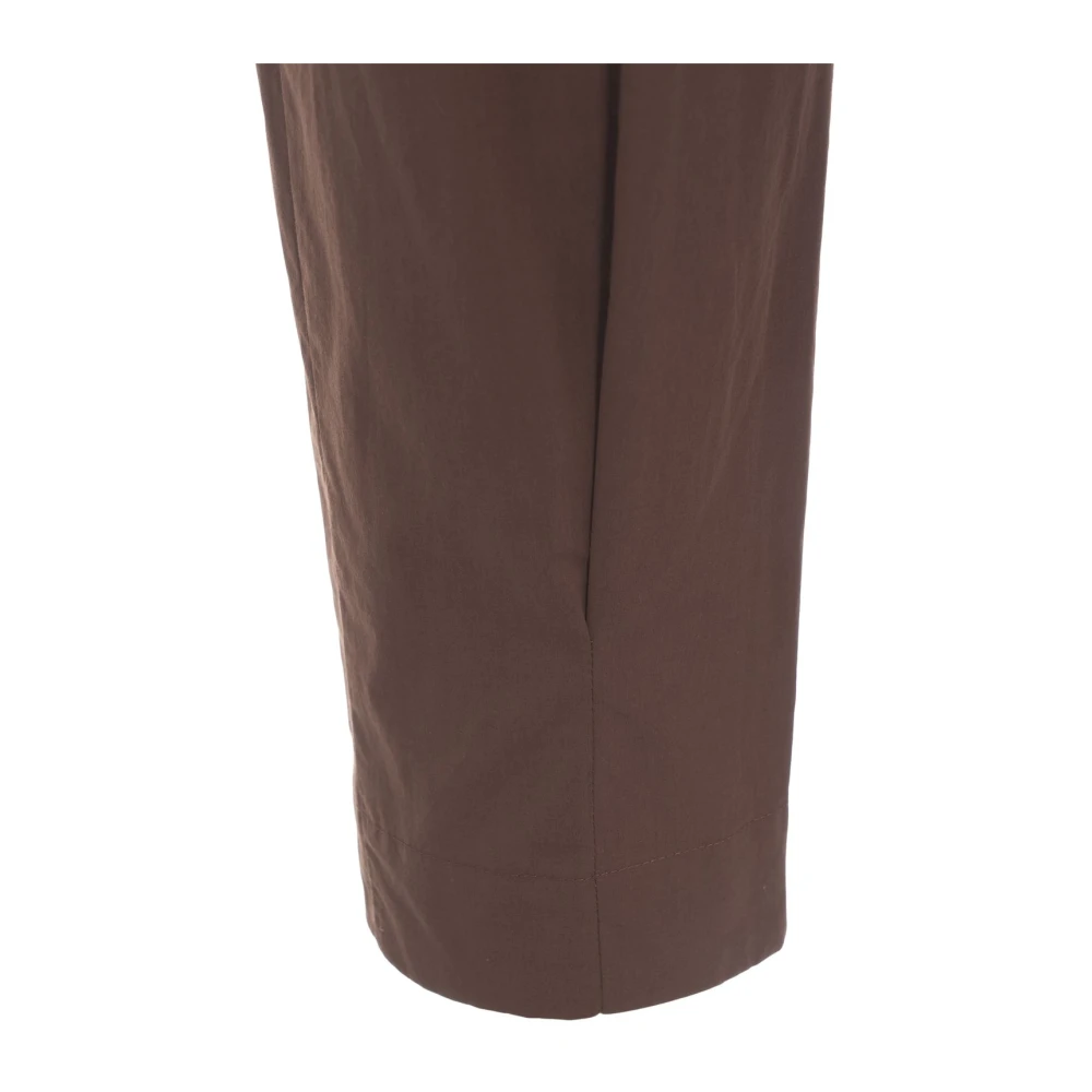 Ottod'Ame Bruine Geplooide Poplin Broek Brown Dames