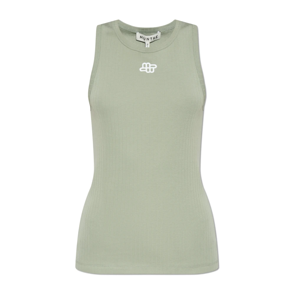 Munthe Geribbelde top 'Tezza' Green Dames