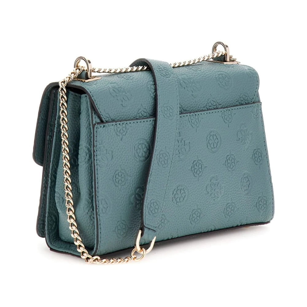Guess Iconische Schoudertas met Allover Logo-Embossing Green Dames