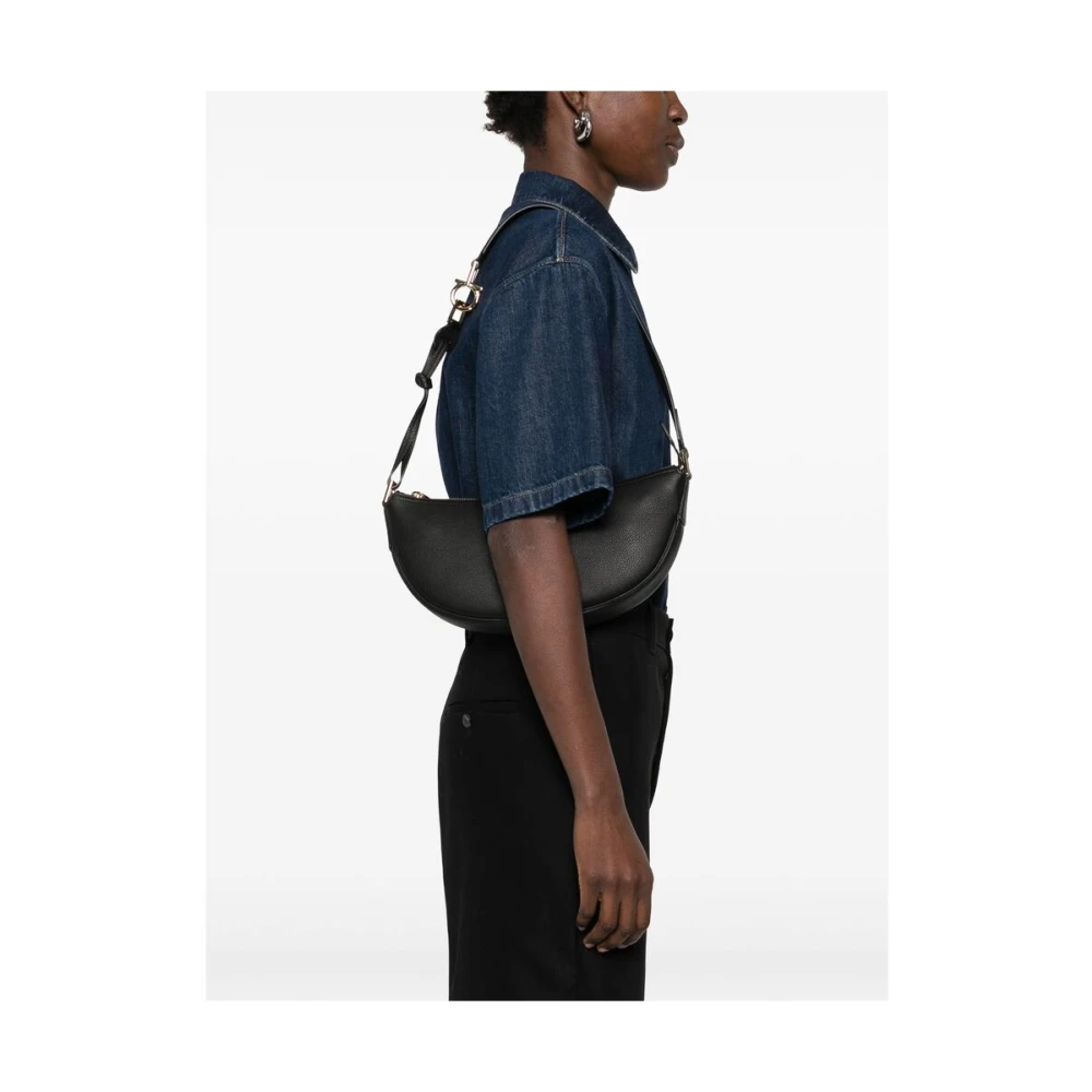 Salvatore Ferragamo Zwarte Schoudertas met Toprits Black Dames