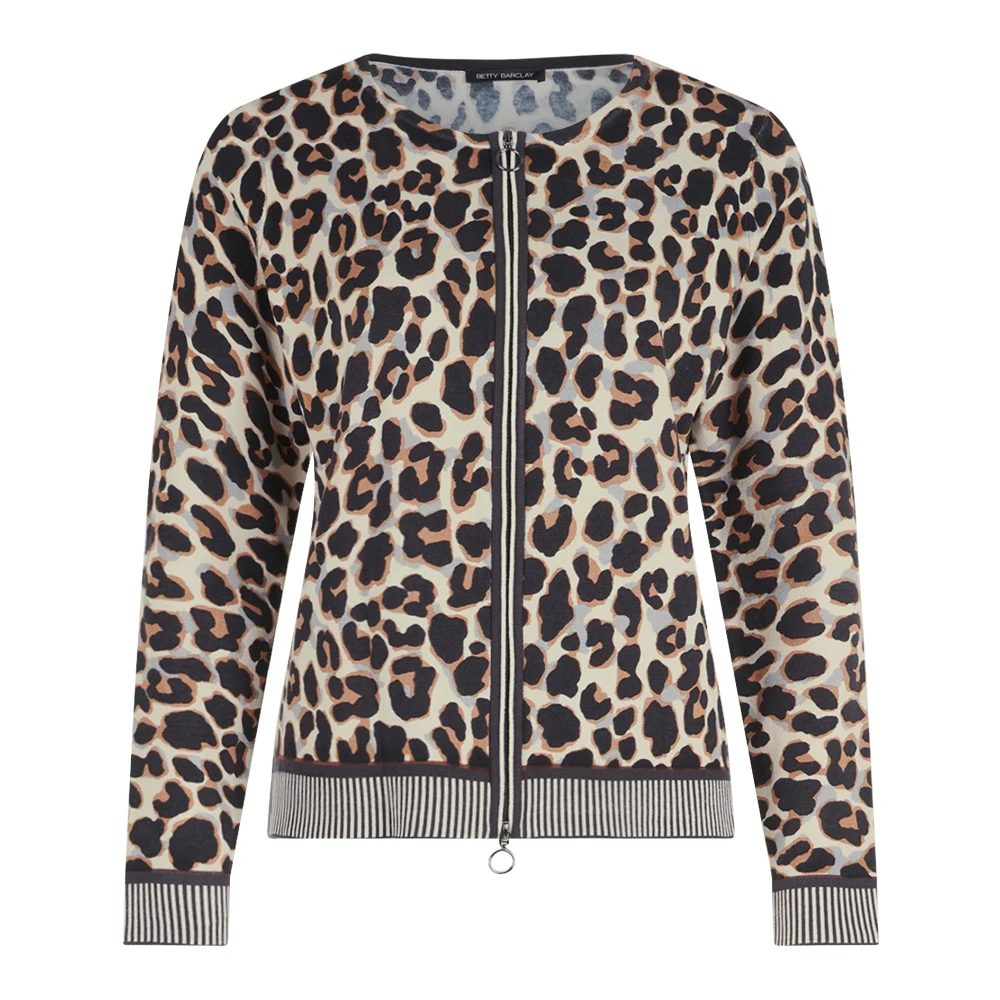 Betty Barclay Cardigan met dierenprint en rits Multicolor Dames