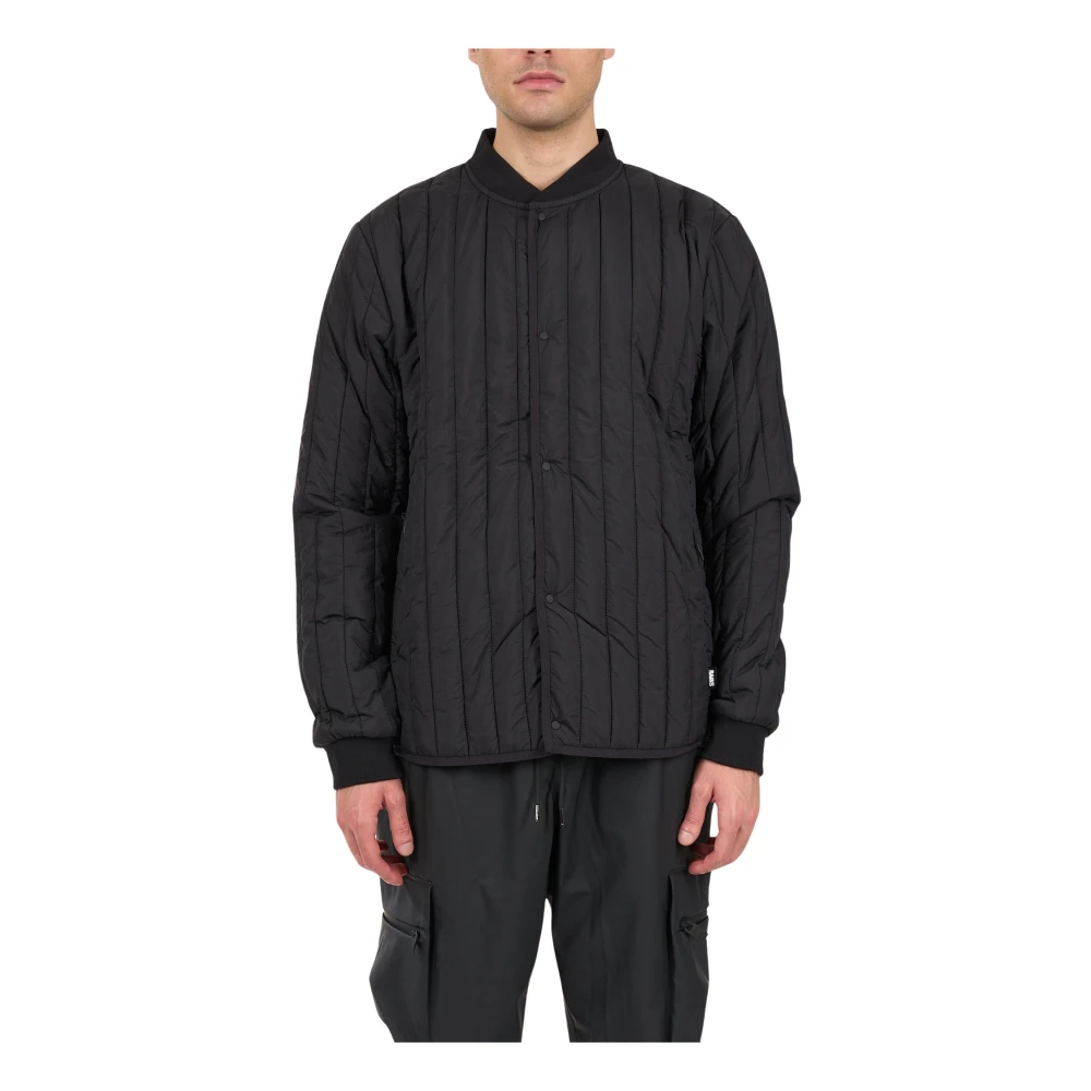 Rains Nylon Bomberjack met Geribbelde Boorden Black Heren