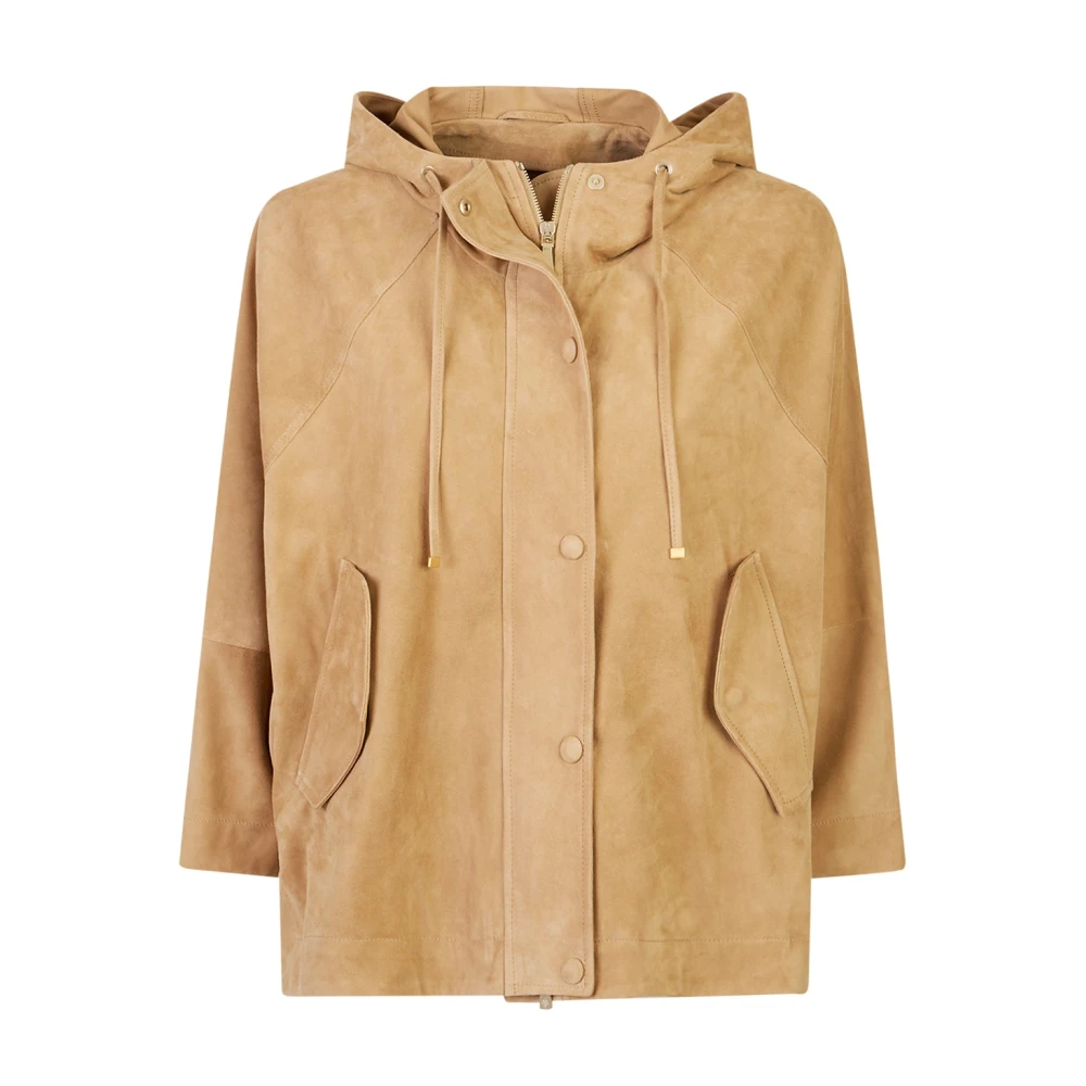 Eleventy Damen Beige Bomber Suede