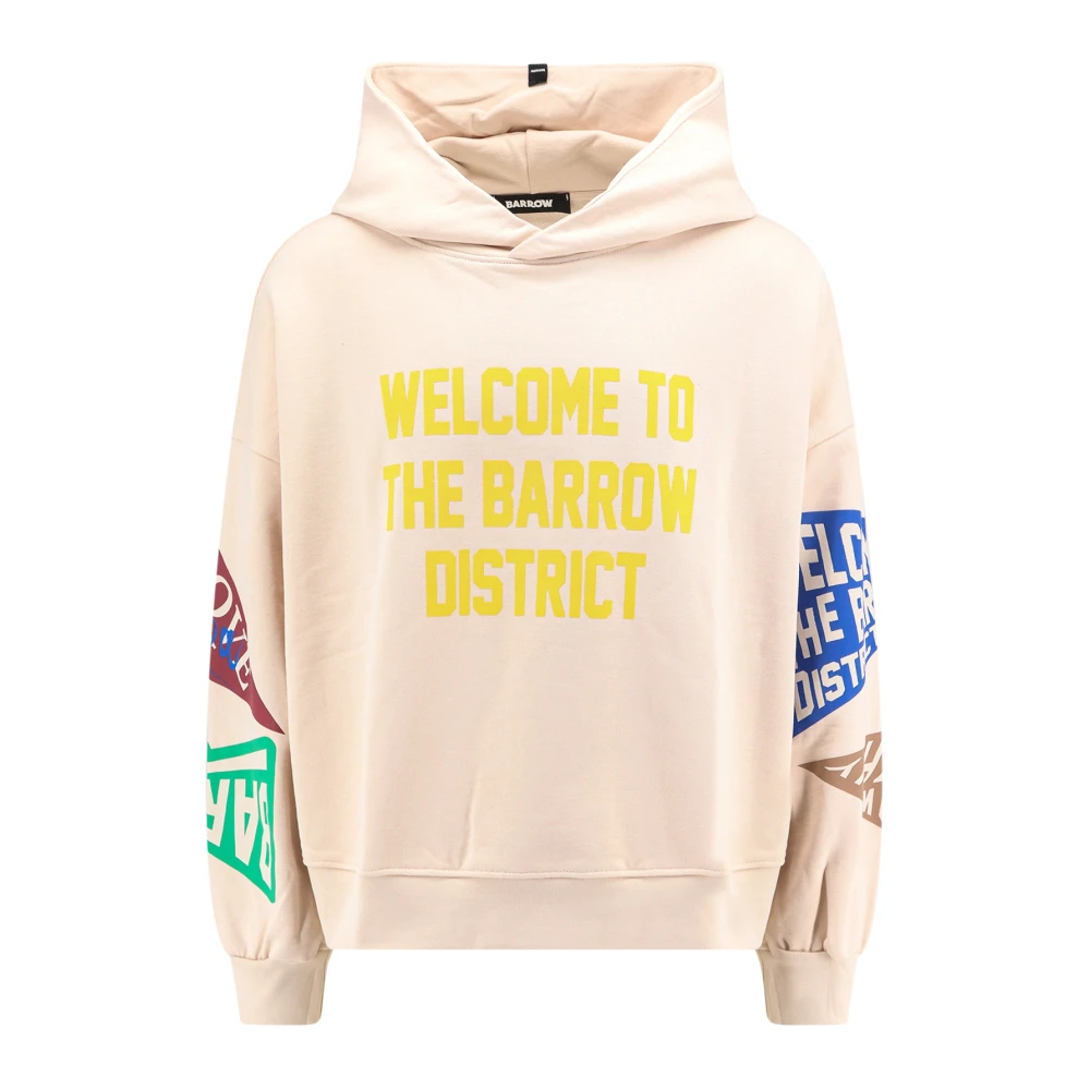 Barrow Katoenen sweatshirt met frontprint Beige Heren