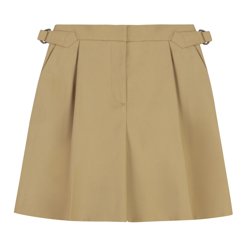 See by Chloé Geplooide katoenen shorts Beige Dames