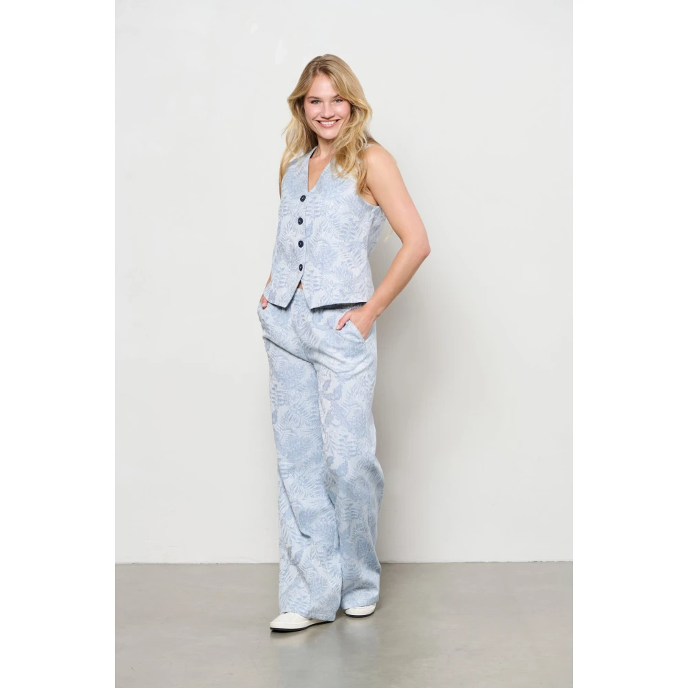 &Co Woman Wijde Broek Zomerse Stijl Blue Dames