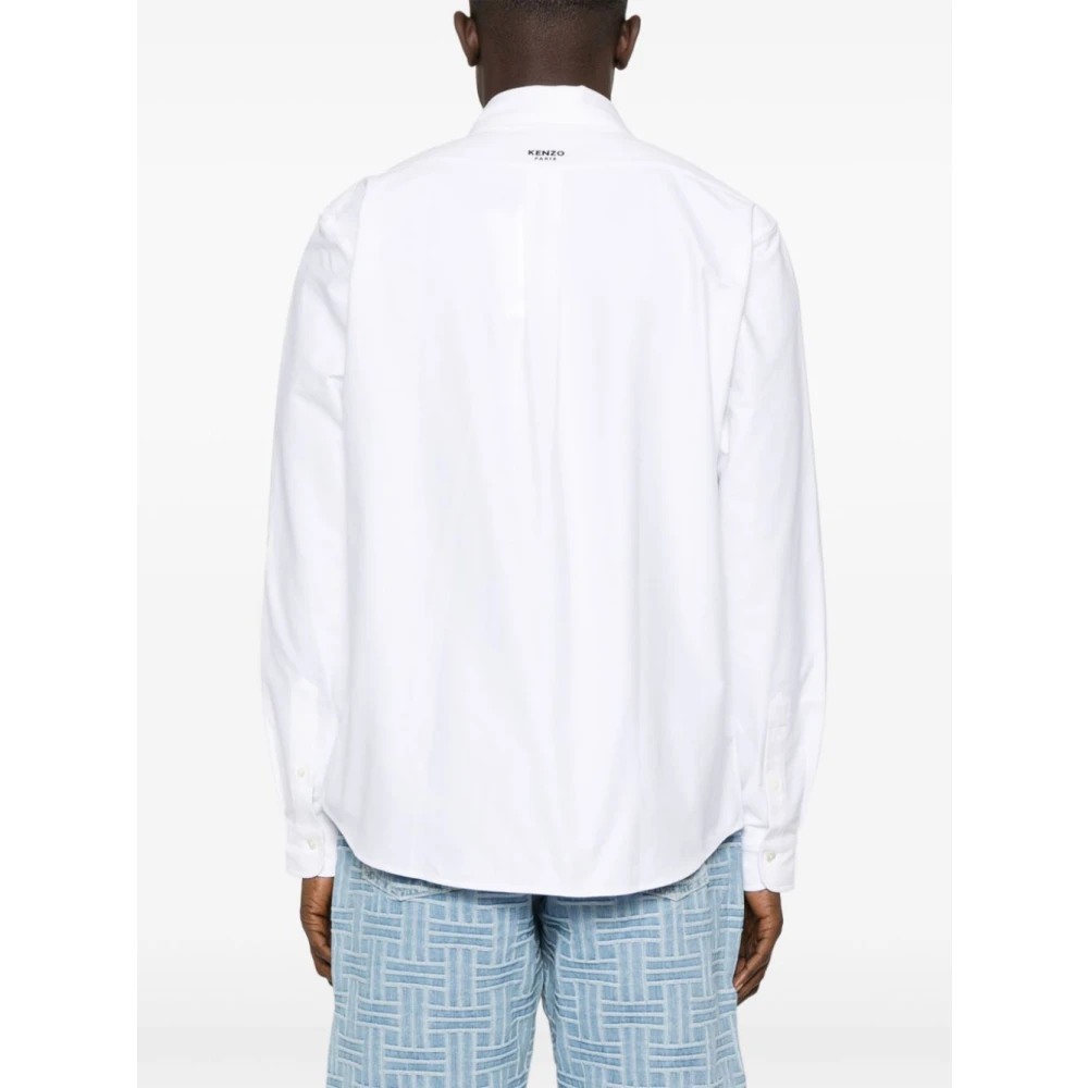 Kenzo Geborduurd wit overhemd White Heren