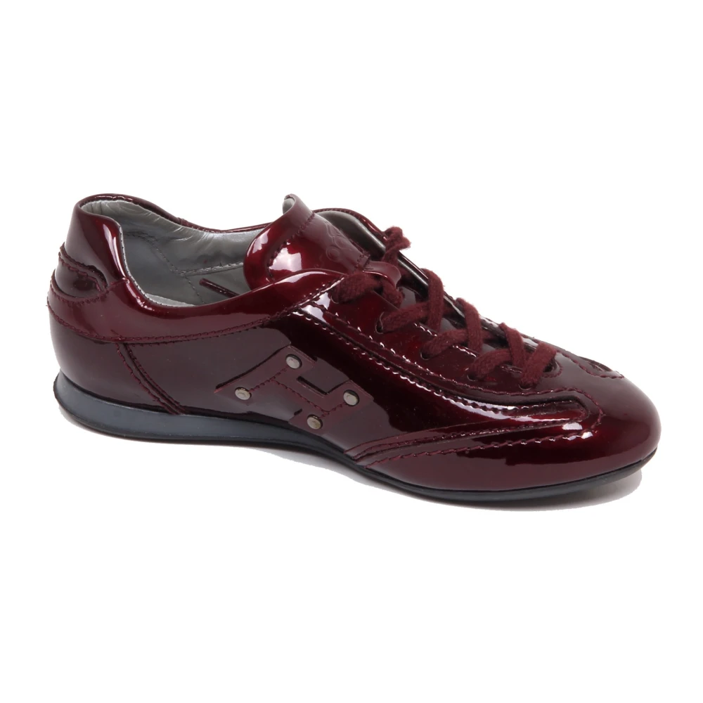 Hogan Girls Red Bordeaux Olympia Patent Shoe - Kids Sneakers - 32 Eu - Kids