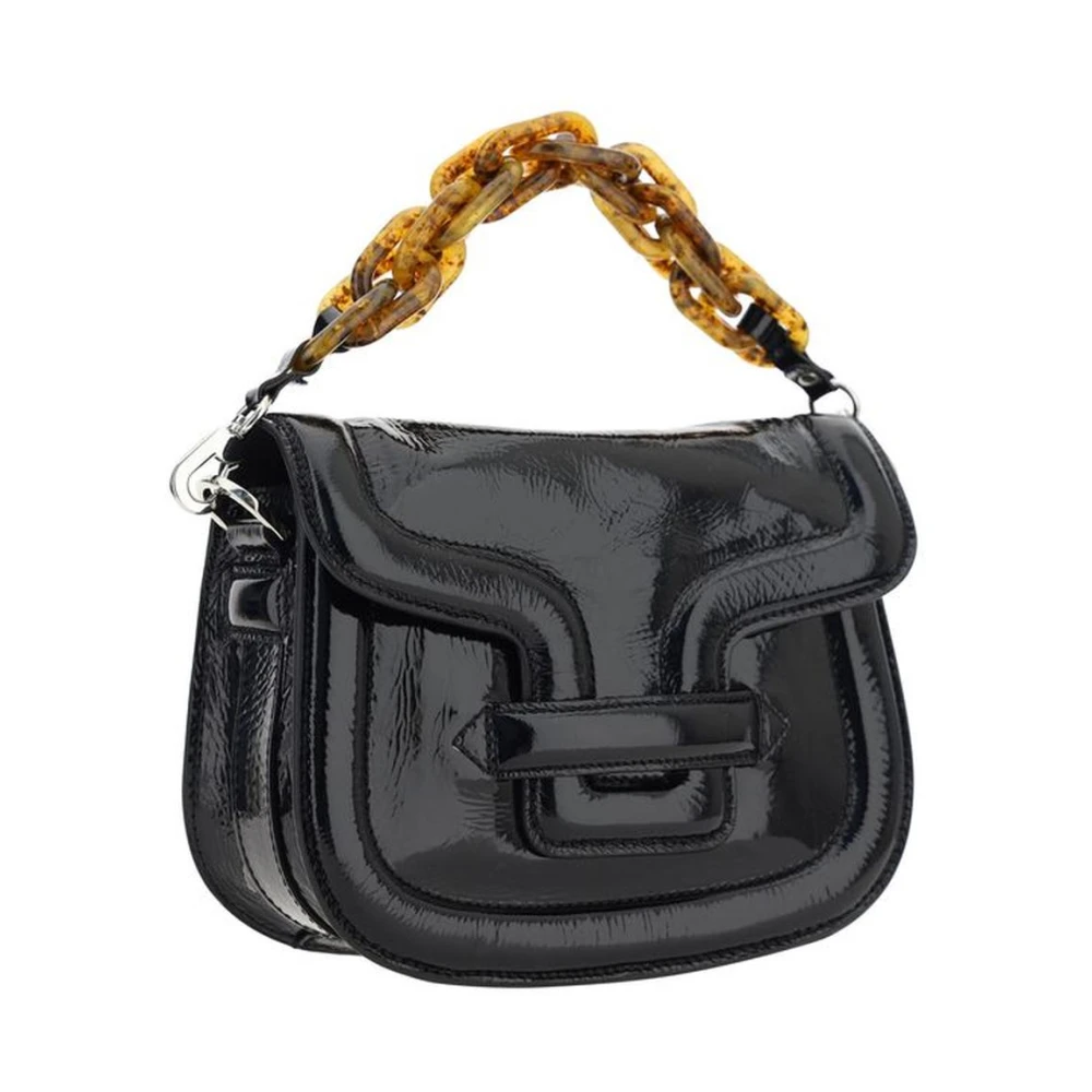 Pierre Hardy Leren Schoudertas met Kettingriem Black Dames