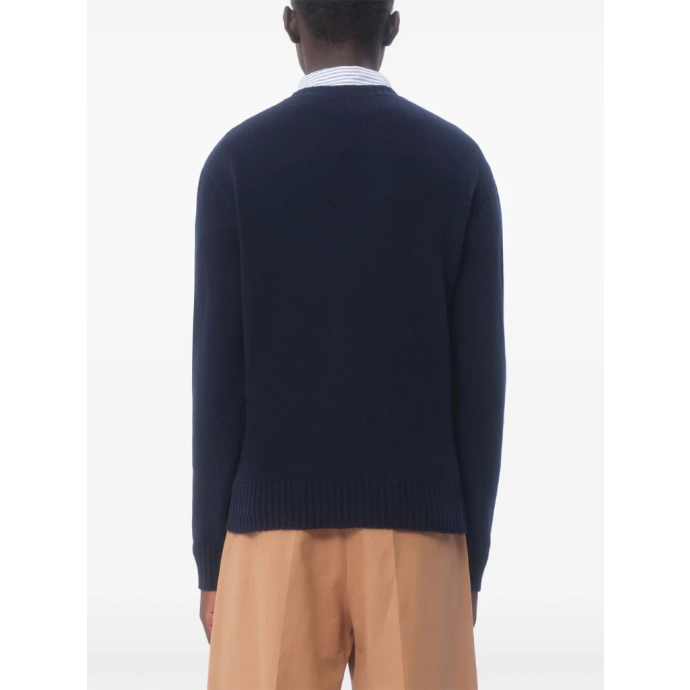 Valentino Garavani Blauwe Trui met Logodetail Blue Heren