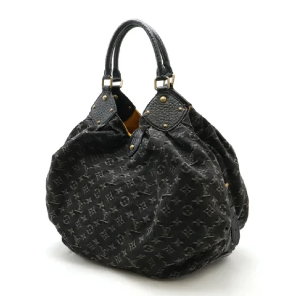 Louis Vuitton Vintage Pre-owned Denim handbags Black Dames