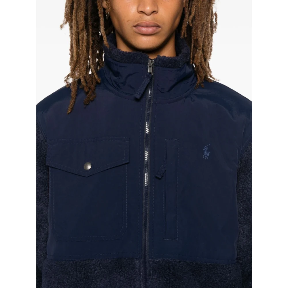 Polo Ralph Lauren Blauwe Jas met Ritssluiting en Stretchboorden Blue Heren