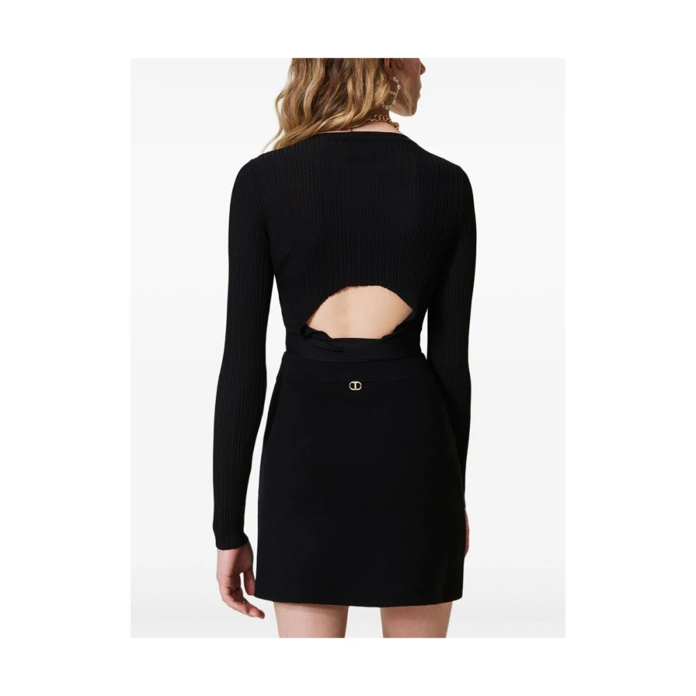 Twinset Zwarte Rhinestone A-Lijn Rok Black Dames