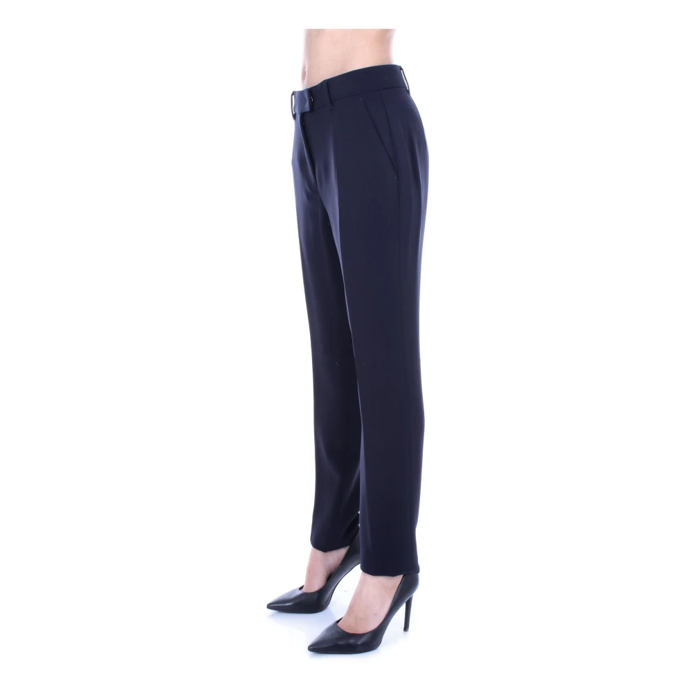 Max Mara Blauwe Broek met Rits en Knopen Blue Dames