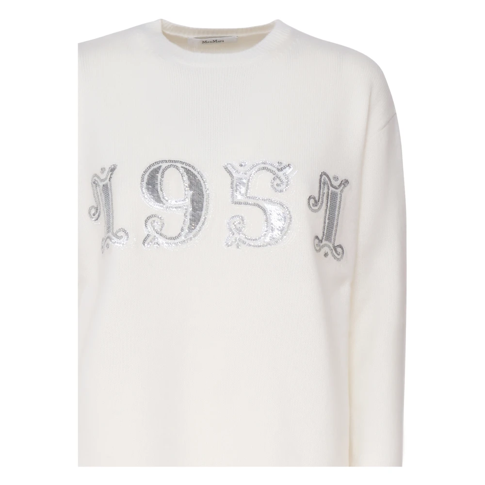 Max Mara Witte Sweater Plata Maglia White Dames