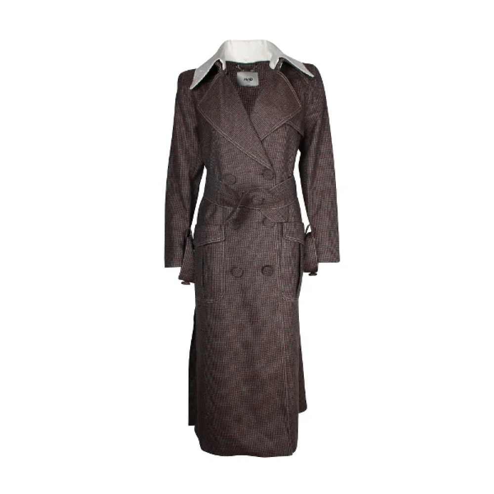Fendi Vintage Pre-owned Wool outerwear Brown Dames