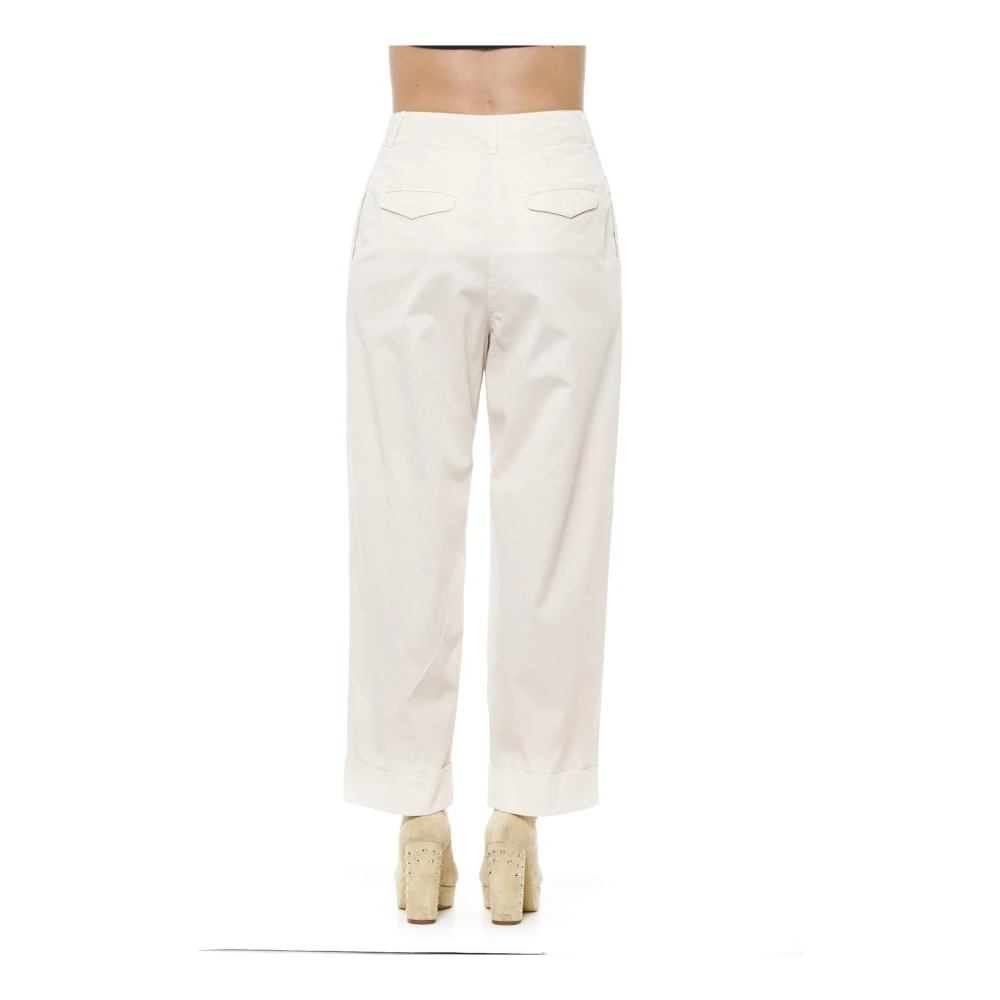 PESERICO Beige Wijde Palazzo Broek Hoge Taille Beige Dames