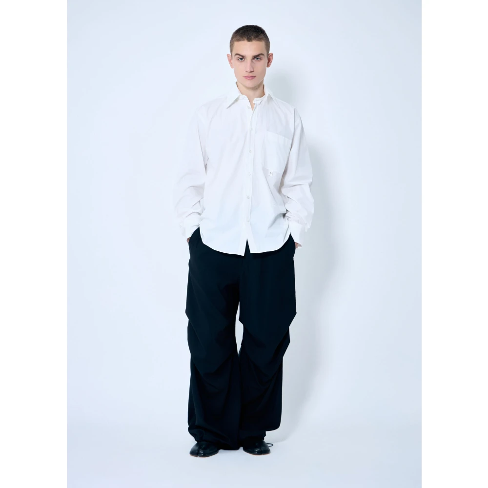 MM6 Maison Margiela Wol wollen broek met taps toelopende pijpen Black Heren