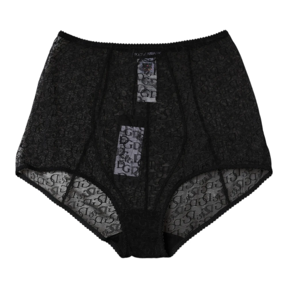 Dolce & Gabbana Women's Black Logo Girdle High Waist Panty