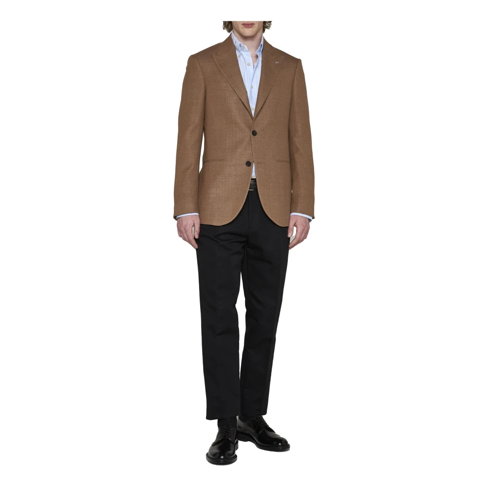 D4.0 Wollen Blazer met Engelse Ventilatie Brown Heren