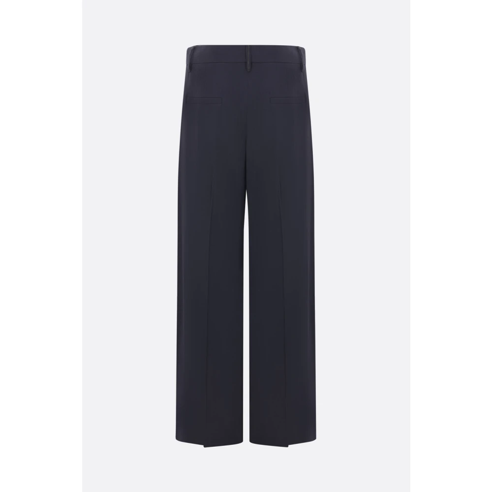 BRUNELLO CUCINELLI Blauwe Loose-Fit Broek met Decoratieve Details Blue Dames