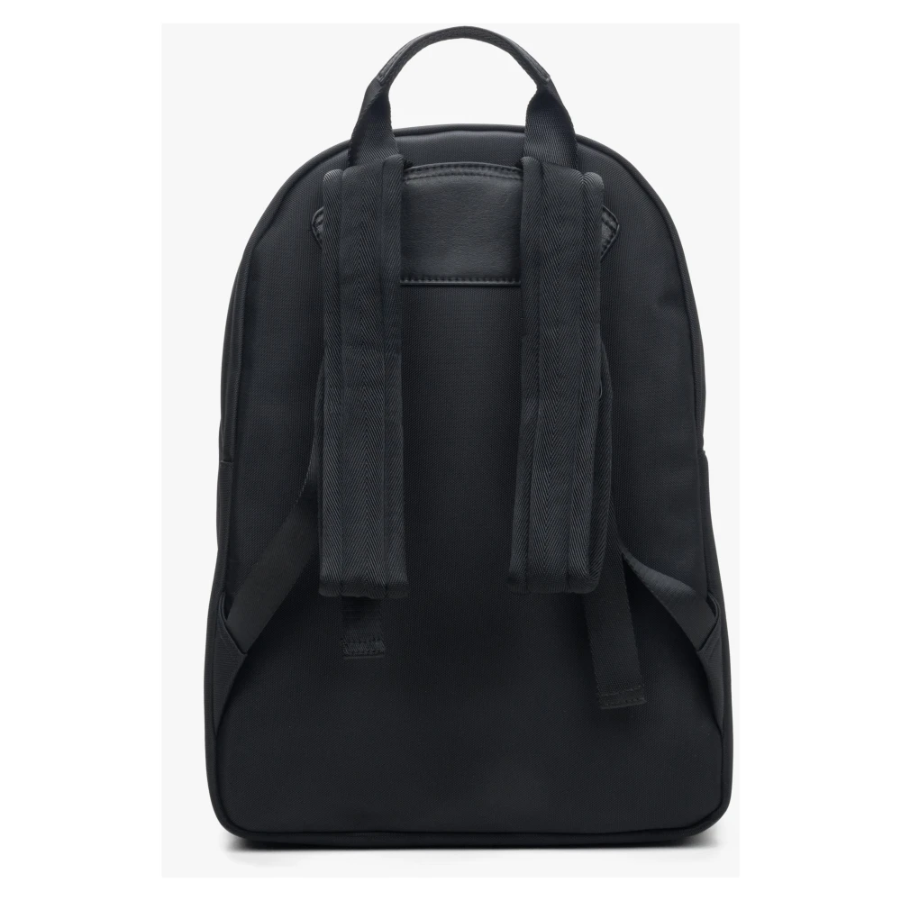 Estro Heren Zwarte Rugzak met Zachte Schouderbanden Er00114150 Black Heren