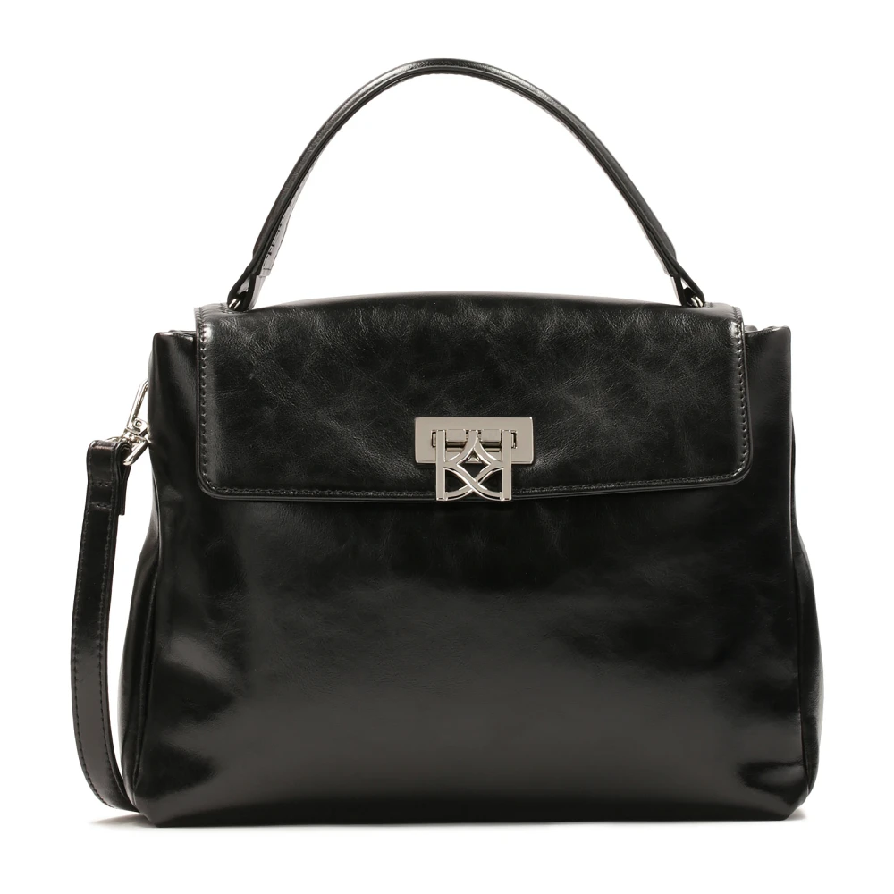 Kazar Leren handtas met decoratieve sluiting Black Dames