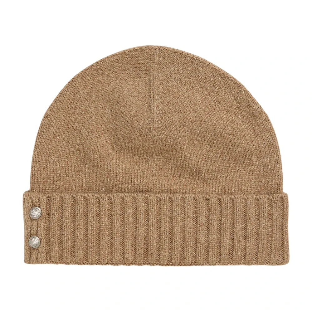 Ralph Lauren Women's Beige Crest Knit Beanie