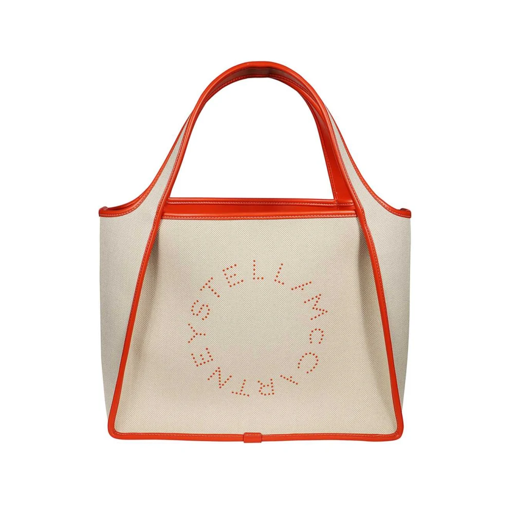 Stella Mccartney Logo detail draagtas Beige Dames