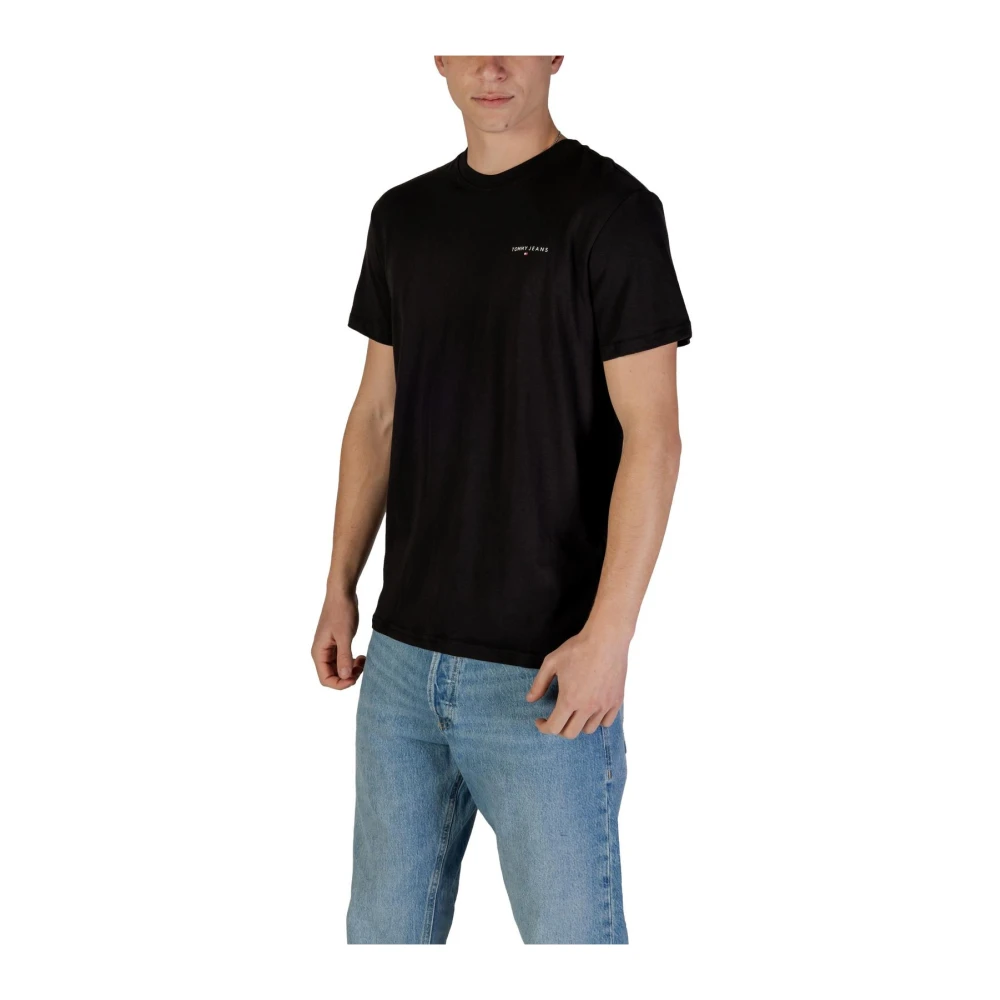 Tommy Jeans Zwarte Katoenen T-shirt Korte Mouw Black Heren