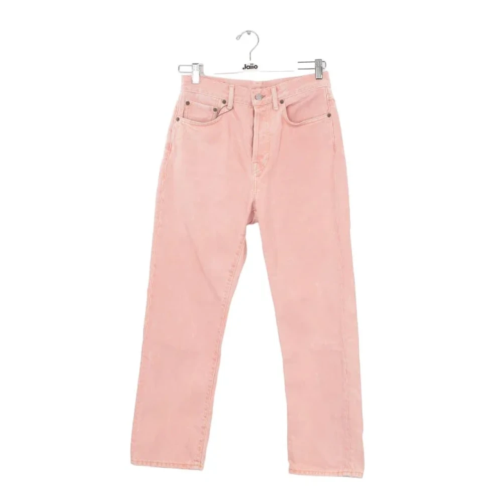 Acne Studios Pre-owned Cotton jeans Pink Dames