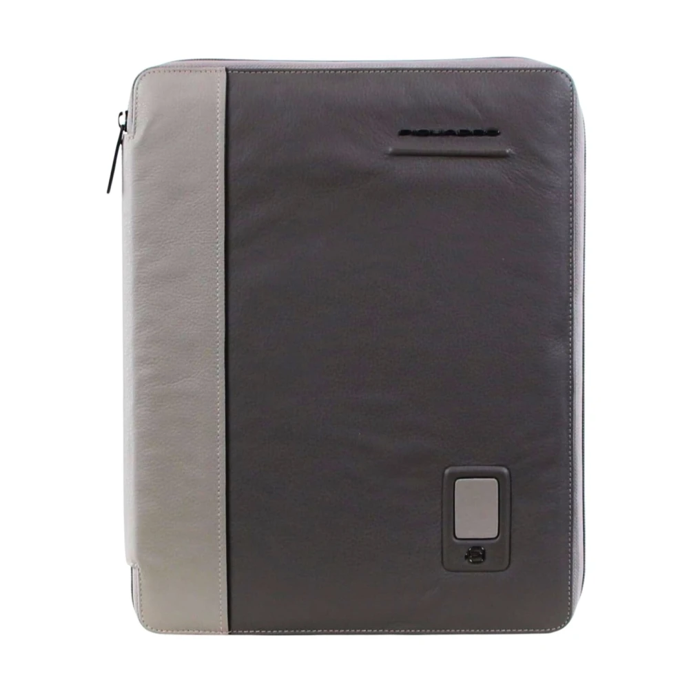 Piquadro Women's Gray Cross Body Messenger, One Size, A4 Leather Notepad Holder