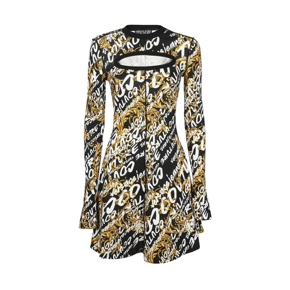 Versace Jeans Couture Katoenen Jurk met Logo Print Multicolor Dames
