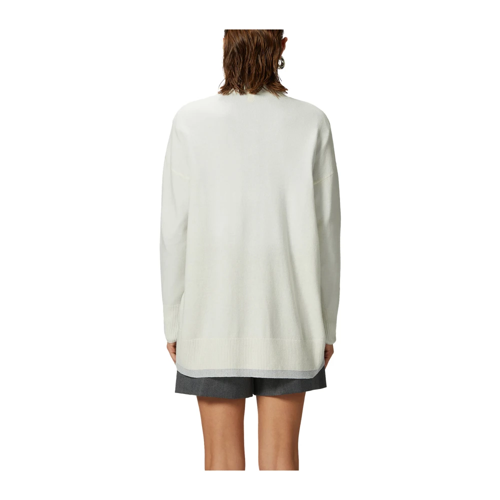 pinko Zachte Volume Witte Cardigan Sweater White Dames