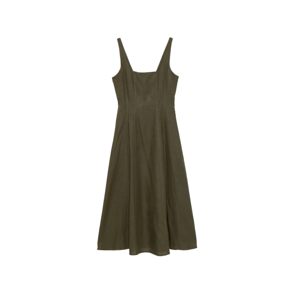 Twinset Women's Green Midi Dresses, Xl, Panelled Midi Dress