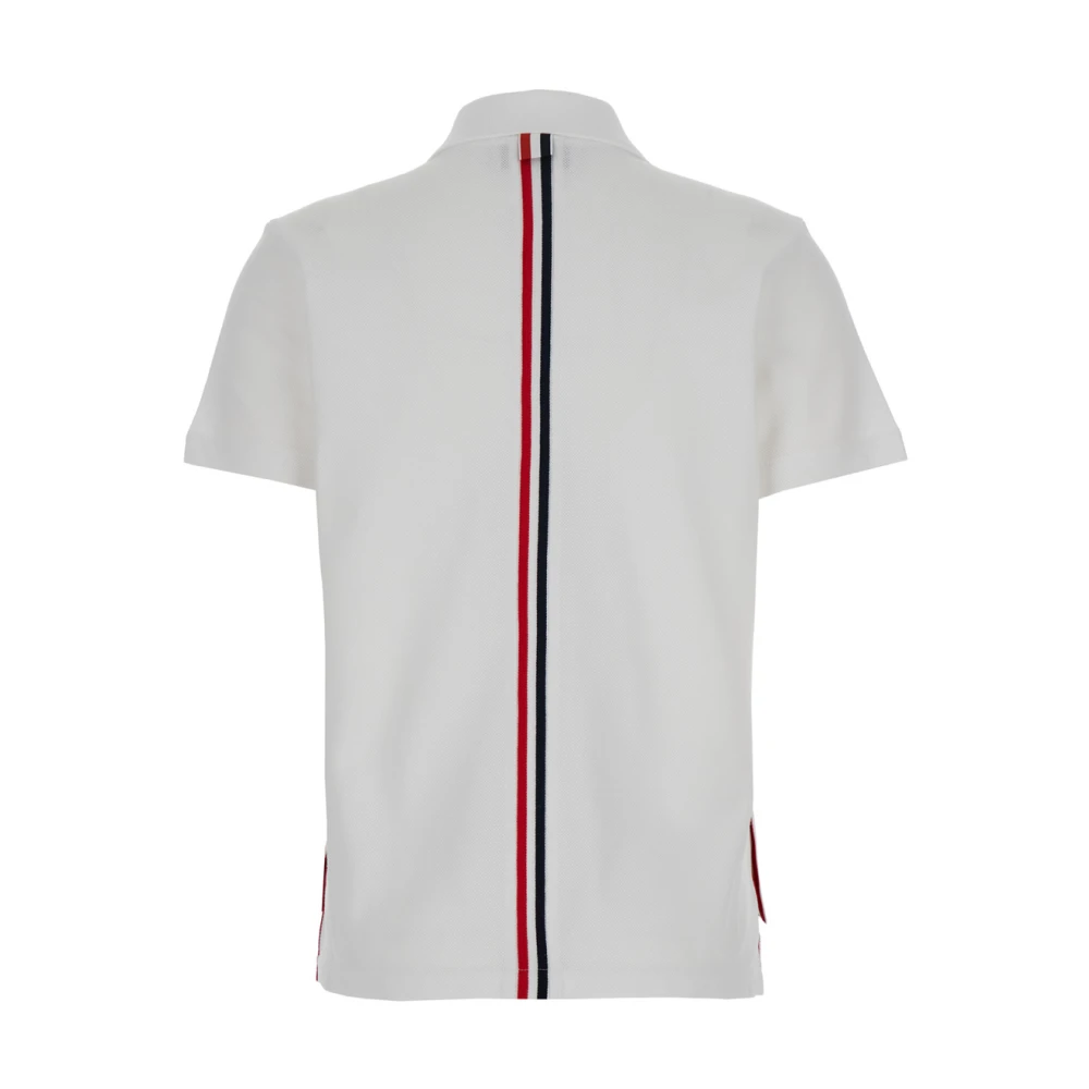 Thom Browne Polo met RWB-streep in relaxte pasvorm White Dames