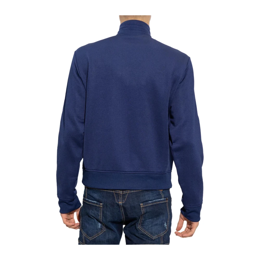 Dsquared2 Logo Print Zip Sweatshirt Blue Heren