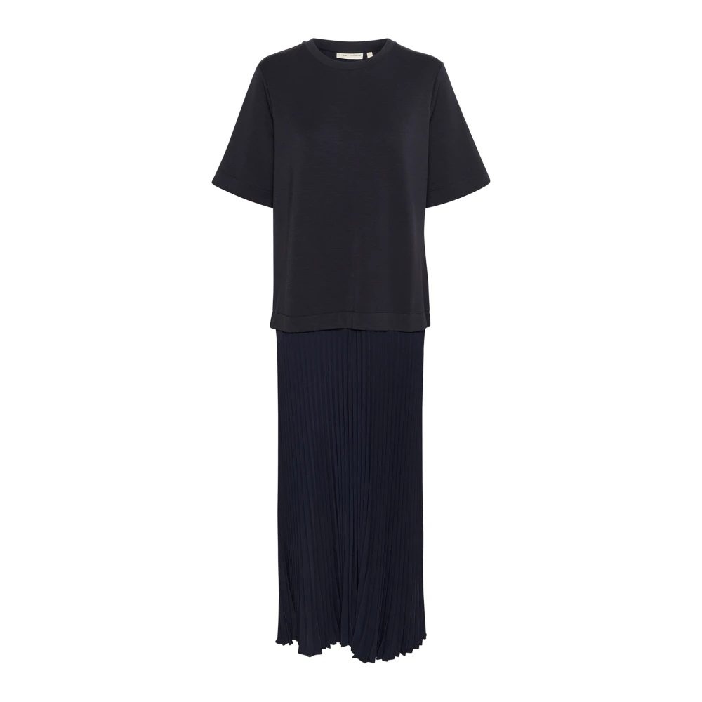 InWear Blauwe Plissé Jurk met Wijde Mouwen Blue Dames