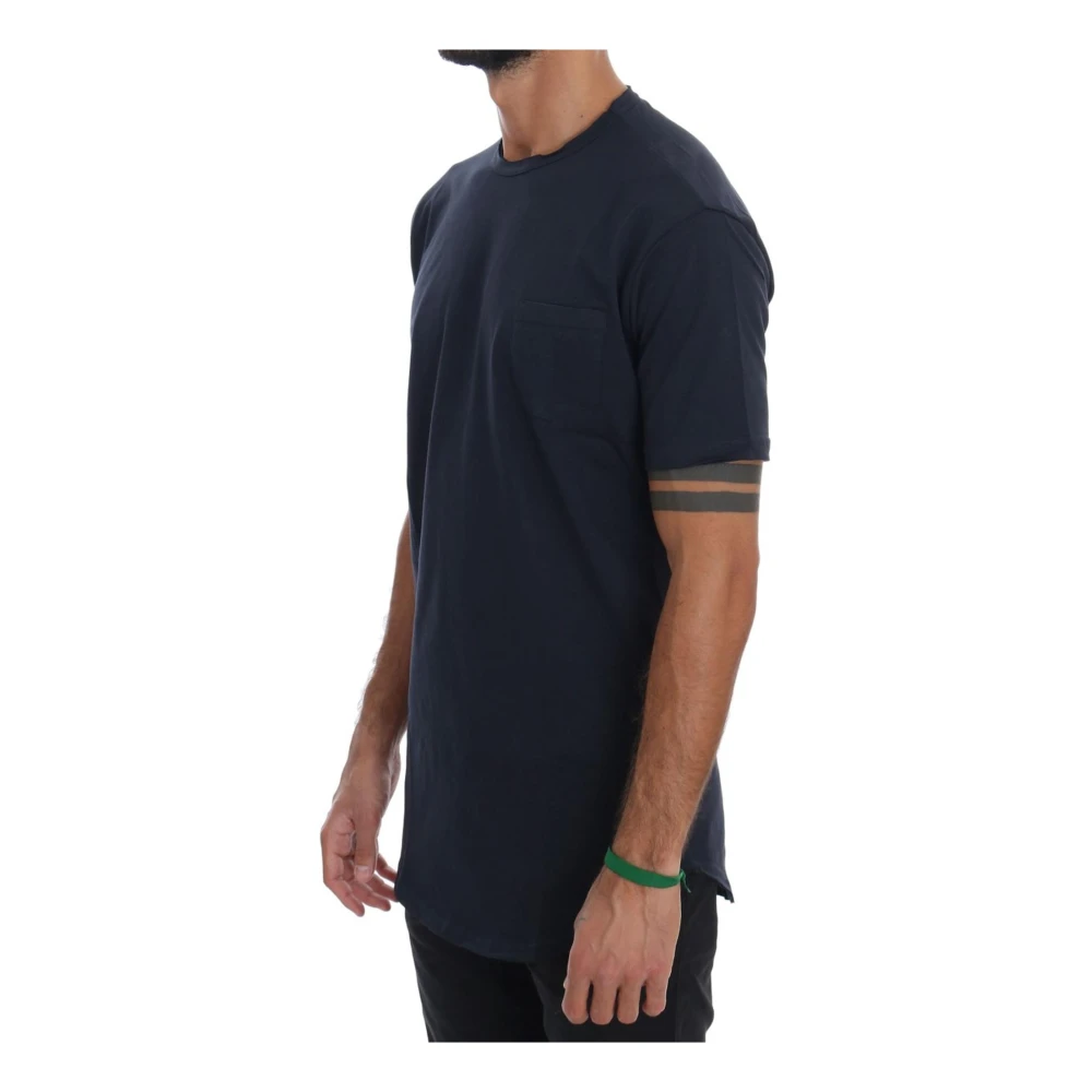 Daniele Alessandrini Blauw Katoen Crewneck T-Shirt Mannen Blue Heren
