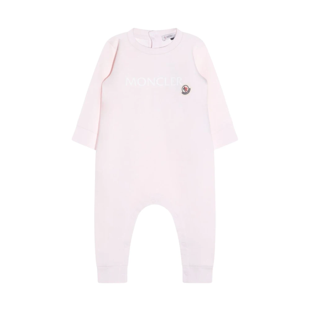 Moncler Pink Logo Cotton Baby Grow - Female - Bodies & Sets - 3 M - Kids