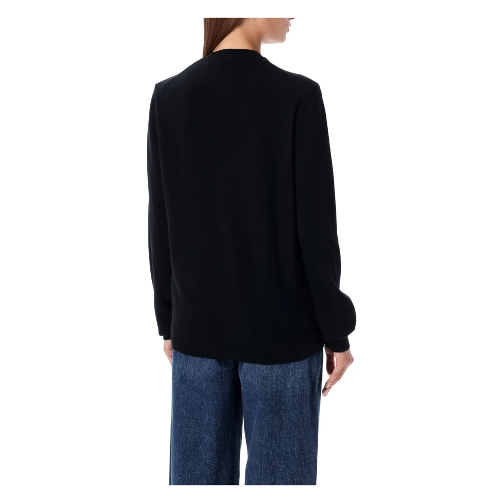 Comme des Garçons Zwart Gebreide Vest Hart Patch Black Dames